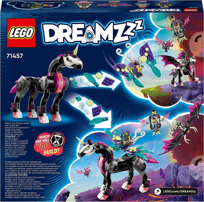 LEGO 71457 DREAMZzz Pegasus Flying Horse Toy Set, Construa uma Criatura Fantástica de 2 Maneiras, Inclui Minifiguras Zoey, Nova e Nightmare King do Programa de TV, Brinquedos Criativos de Animais para Crianças, Meninos, Meninas