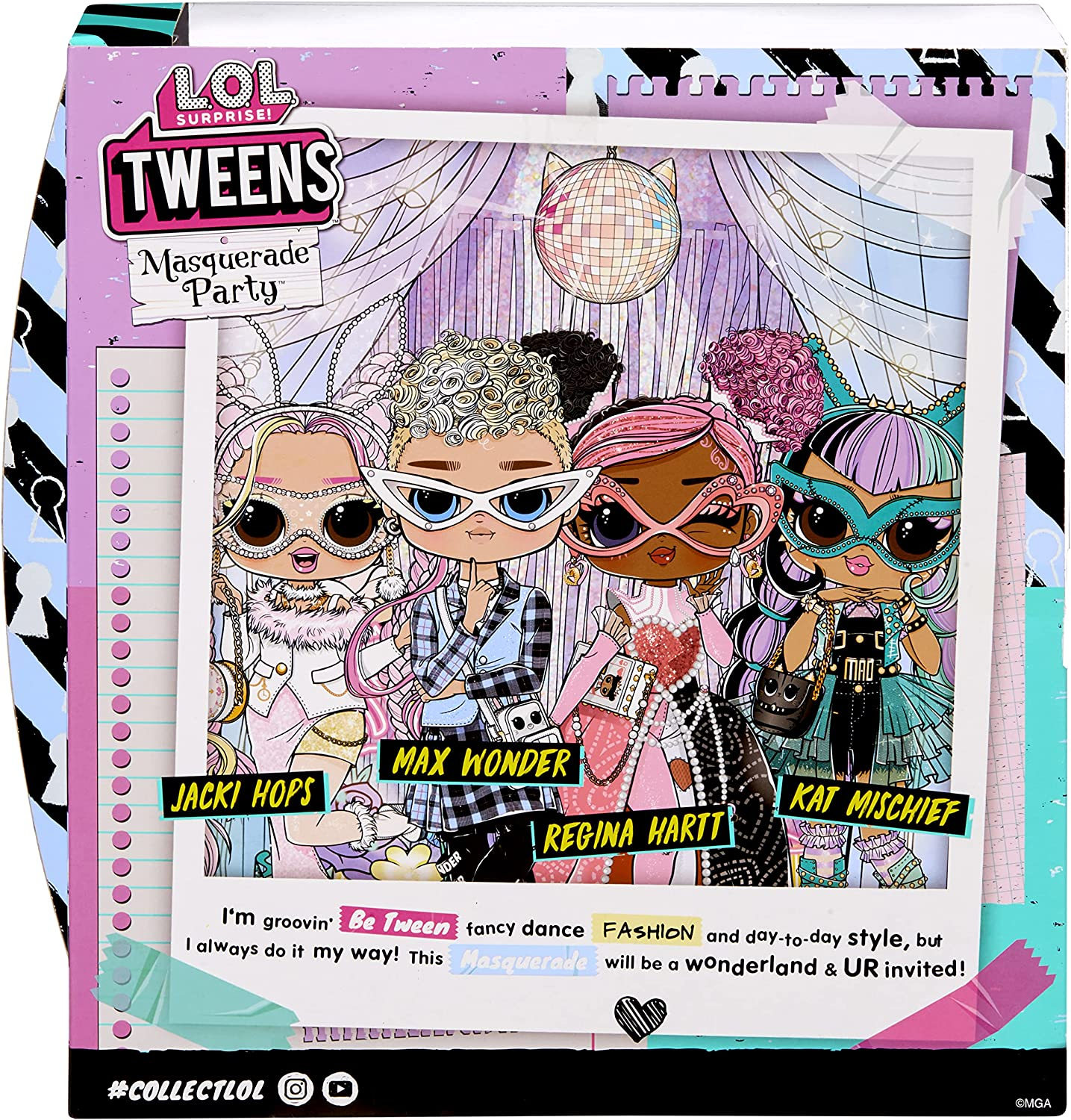 L.O.L. Surprise!   Tweens Masquerade Party Fashion Doll com 20 surpresas - MAX WONDER - Inclui acessórios de festa e dois looks de moda - Para crianças e colecionadores com mais de 4 anos