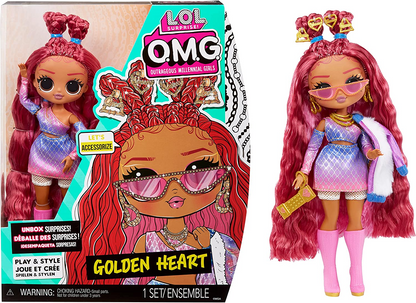 Jajaja ¡Sorpresa! Muñeca de moda OMG - CORAZÓN DORADO Gran regalo para niños a partir de 4 años