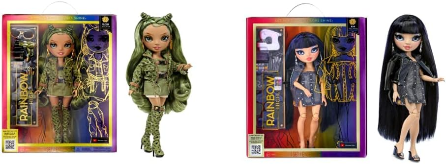 Rainbow High Boneca da moda - OLIVIA WOODS - Boneca verde camuflada - roupa da moda e mais de 10 acessórios coloridos para brincar - para colecionadores e crianças de 4 a 12 anos