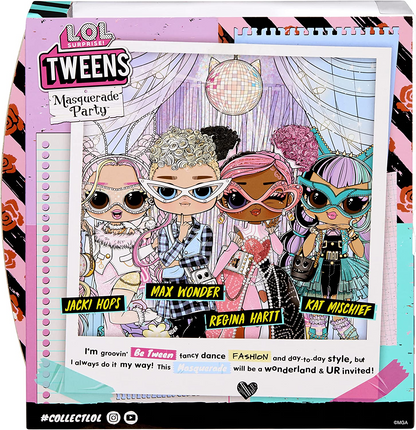 L.O.L. Surprise! Tweens Masquerade Party Fashion Doll com 20 surpresas - REGINA HARTT - Inclui acessórios de festa e dois looks de moda - Para crianças e colecionadores com mais de 4 anos