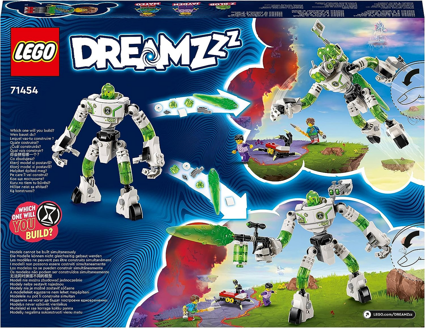 LEGO 71454 Conjunto de brinquedos DREAMZzz Mateo e Z-Blob, o robô com figura de robô e minifiguras de Jayden e Mateo, jogo de aventura de sonho imaginativo baseado no programa de TV, brinquedos para crianças com mais de 7 anos