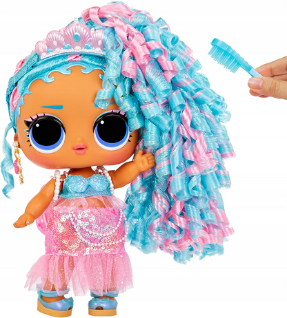 L.O.L. Surprise!   Big Baby Hair Hair Hair Boneca grande - SPLASH QUEEN - Boneca de 11"/27,94 cm com 14 surpresas, incluindo acessórios compartilháveis e cabelo real - Adequado para crianças e colecionadores de 4 anos ou mais