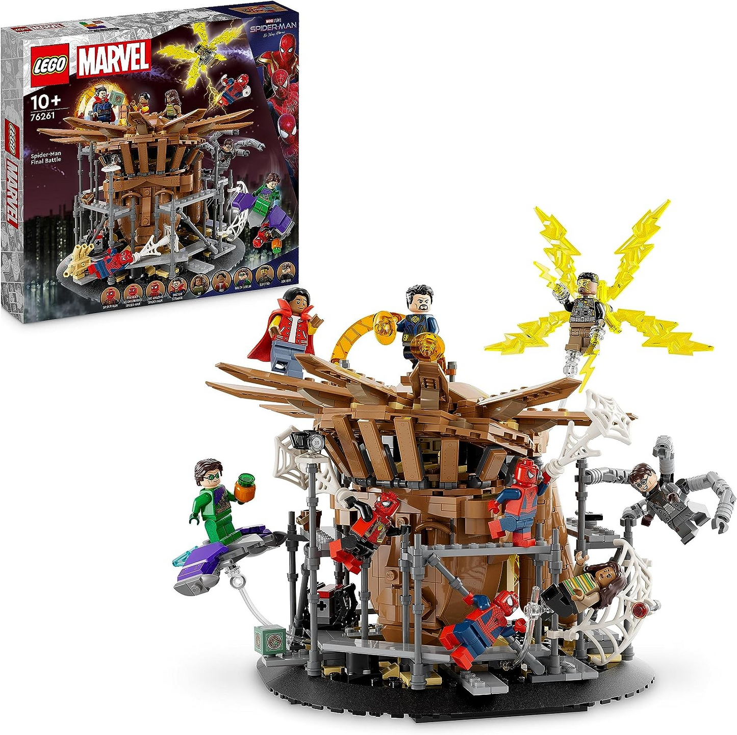 LEGO 76261 Marvel Spider-Man Set de Batalla Final, Recrea la Escena de Spider-Man: Sin Camino a Casa con 3 Minifiguras de Peter Parker, Duende Verde, Electro, Sandman, Ned, Doctor Strange y MJ, Modelo Coleccionable