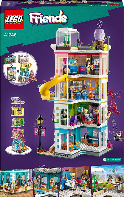 LEGO 41748 Friends Heartlake City Community Center Edifício modular com estúdios de arte e gravação, sala de jogos, Pickle the Dog e muito mais, ideia de presente de aniversário de brinquedo para crianças, meninas, meninos