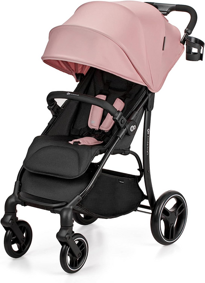 Kinderkraft Carrinho de passeio leve TRIG 2 desde o nascimento até 24 kg, carrinho de bebê, fácil de dobrar com uma mão, suspensão em todas as rodas, capô ajustável, posição horizontal, cinza