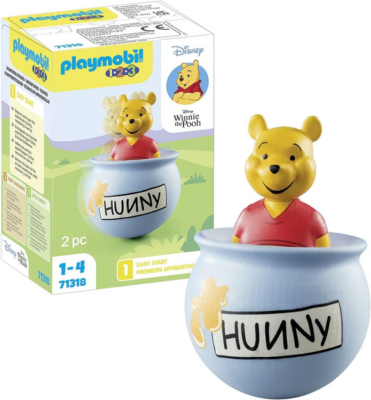 Playmobil 71318 1.2.3 y Disney: Winnie's Counter Balance Honey Pot, Winnie-the-Pooh, juguetes educativos para niños pequeños, juguetes de regalo y diversión, juegos de rol imaginativos, juegos para niños de 12 meses en adelante