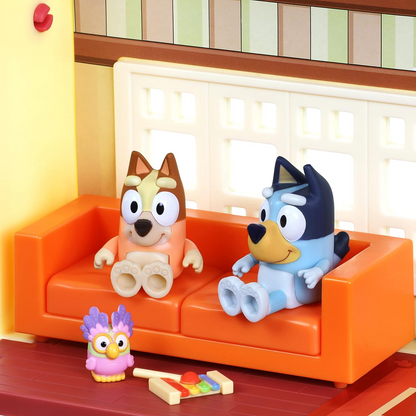 Bluey Ultimate Lights & Sounds Playhouse mobiliado, figuras e acessórios colecionáveis oficiais de 2,5 polegadas