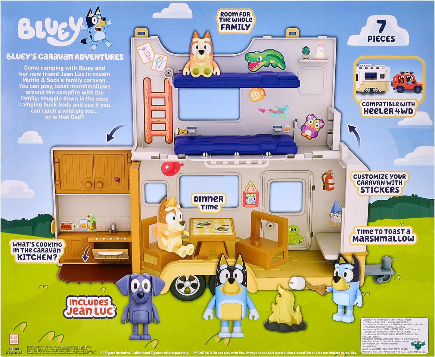 Bluey Playset de caravana, figuras de 2,5-3 polegadas