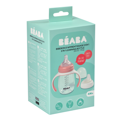 Beaba Garrafa Aprendizagem 2 em 1 Rosa 210ml