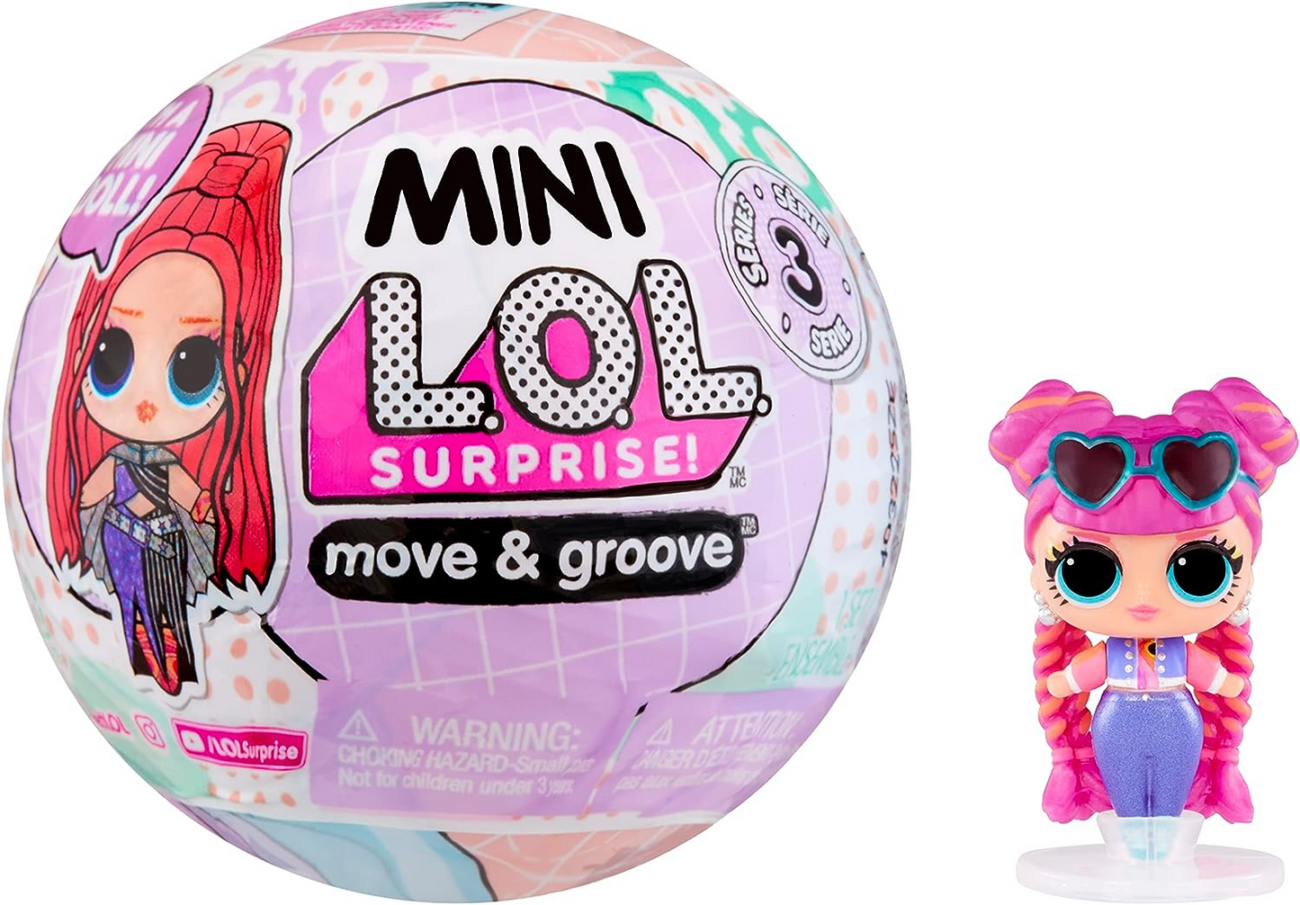 LOL Surprise OMG Mini Move & Groove Fashion Doll - VARIEDADE ALEATÓRIA - Playset de bola em movimento inclui surpresas e minibonecas colecionáveis - ótimo presente para crianças de 4 anos ou mais