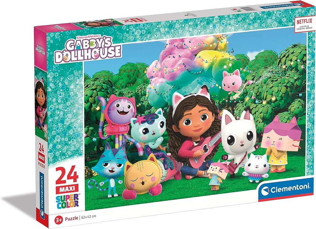 Clementoni - Quebra-cabeça Infantil 2x20 Peças A Casa de Bonecas da Gabby ㅤ, PUZZLE até 49 pçs