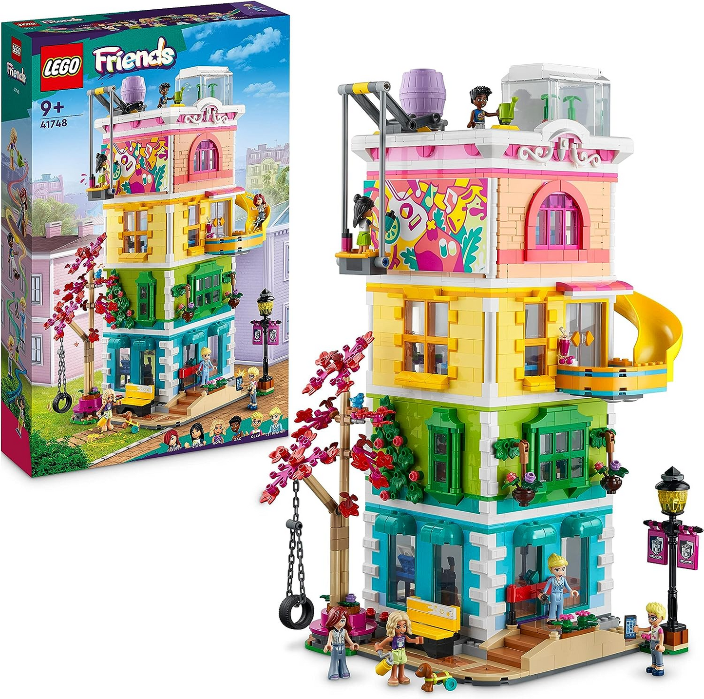 LEGO 41748 Friends Heartlake City Community Center Edifício modular com estúdios de arte e gravação, sala de jogos, Pickle the Dog e muito mais, ideia de presente de aniversário de brinquedo para crianças, meninas, meninos