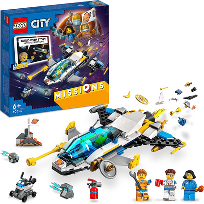 LEGO 60354 City Mars Spacecraft Exploration Missions Set, com Toy Spaceship e Planet Rover, jogo interativo de construção de aventura digital com tijolos por 6 anos +