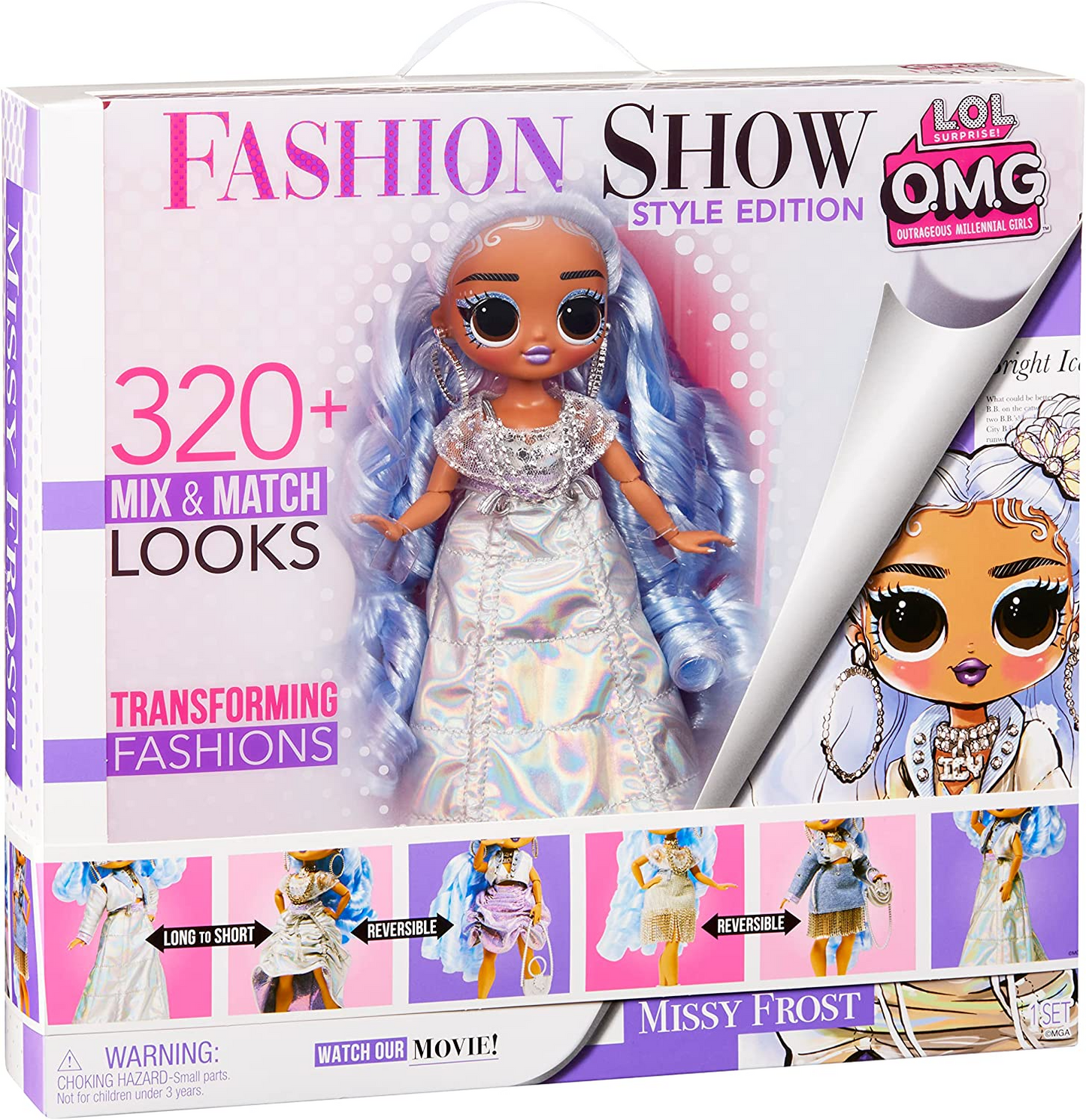 L.O.L. Surprise!  Bonecas OMG Fashion Show Style Edition - Missy Frost - Boneca de 10"/25 cm com mais de 320 looks de moda - Inclui roupas transformadoras, acessórios e muito mais - Colecionável - Para crianças de 4 anos ou mais