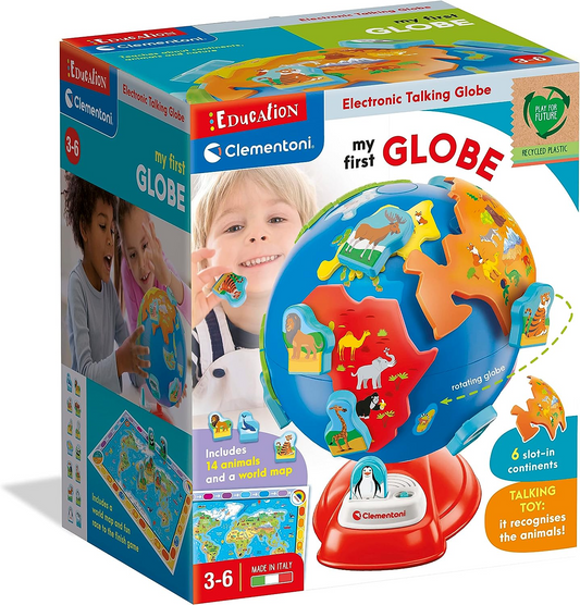 Clementoni 61366 First Interactive Digital Children Age 3, brinquedos educativos, globos do mundo, versão em inglês feito na Itália, multicolorido