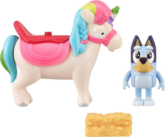 Bluey Pacote de veículos e figuras, figuras articuladas de 2,5-3 polegadas - Unipony (13050)