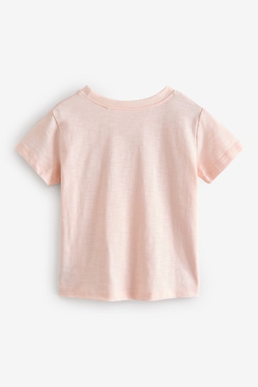 |Girl| Camiseta De Manga Curta 100% Algodão – Vibrações Felizes Rosa Claro (3 meses a 7 anos)