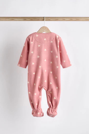 |BabyGirl| Conjunto De 2 Pijamas De Microfleece Rosa Para Bebê