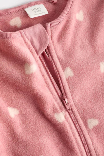 |Niña| Conjunto de 2 pijamas de micropolar rosa bebé