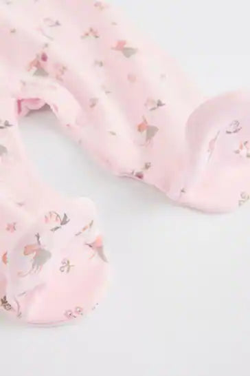 |Niña| Conjunto de 3 Pijamas para Bebé 100% Algodón - Rosa/Blanco (0-2 años)