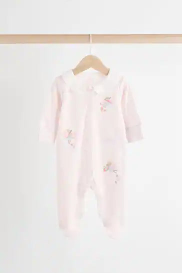 |Niña| Conjunto de 3 Pijamas para Bebé 100% Algodón - Rosa/Blanco (0-2 años)