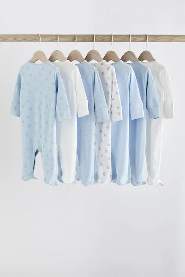 |Bebé| Pack de 7 Pijamas Bebé Osito Azul (0-2 años)