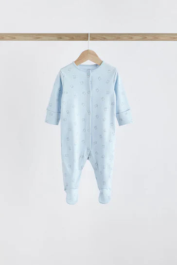 |Bebé| Pack de 4 Pijamas Bebé Osito Azul (0-2 años)