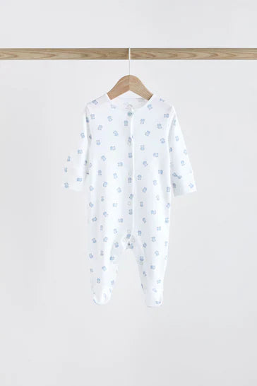 |Bebé| Pack de 4 Pijamas Bebé Osito Azul (0-2 años)