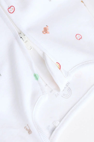 |BabyBoy| Conjunto De 4 Pijamas Para Bebê Com Personagem Branco Brilhante (0 a 2 anos)