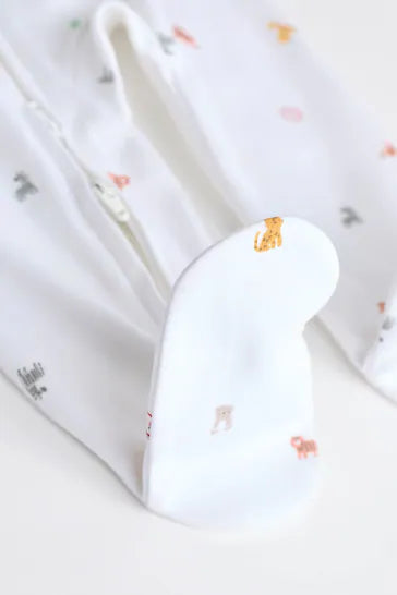 |BabyBoy| Conjunto De 4 Pijamas Para Bebê Com Personagem Branco Brilhante (0 a 2 anos)