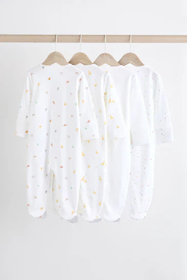 |BabyBoy| Conjunto De 4 Pijamas Para Bebê Com Personagem Branco Brilhante (0 a 2 anos)