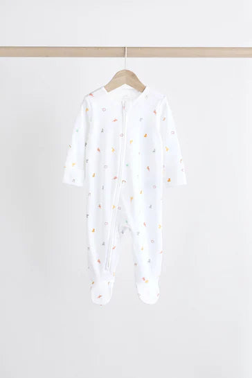 |BabyBoy| Conjunto De 4 Pijamas Para Bebê Com Personagem Branco Brilhante (0 a 2 anos)