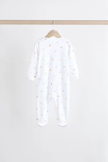 |BabyBoy| Conjunto De 4 Pijamas Para Bebê Com Personagem Branco Brilhante (0 a 2 anos)