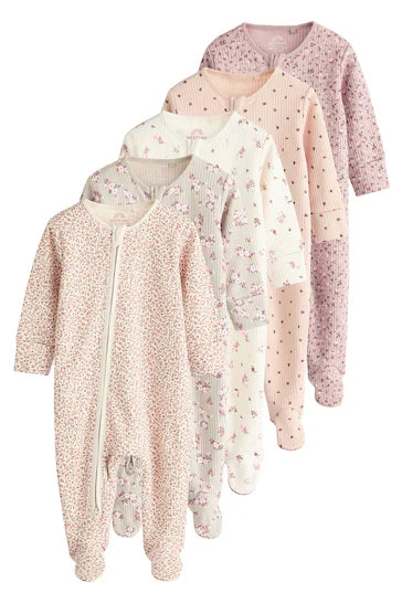 |BabyGirl| Conjunto De 5 Macacões Para Bebê Com Zíper Marrom Caramelo (0 a 2 anos)