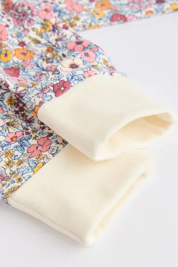 |BabyGirl| Pacote De 4 Pijamas Sem Pés Florais Laranja Para Bebê (0 meses a 3 anos)