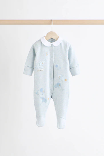 |Bebé| Pack de 3 Pijamas para Bebé - Elefante Delicado Azul (0 meses a 3 años)