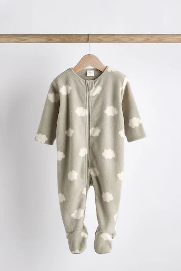 |BabyBoy| Conjunto De 2 Pijamas De Micro Lã Para Bebê - Verde Sálvia