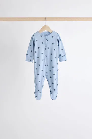 |BabyBoy| Conjunto De 7 Pijamas Para Bebê 100% Algodão Com Estampa Azul (0 meses a 2 anos)