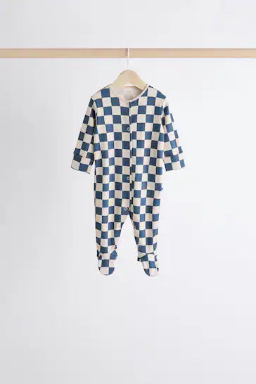 |BabyBoy| Conjunto De 7 Pijamas Para Bebê 100% Algodão Com Estampa Azul (0 meses a 2 anos)