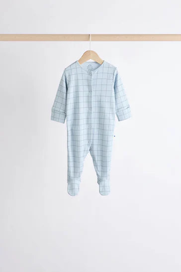 |BabyBoy| Conjunto De 7 Pijamas Para Bebê 100% Algodão Com Estampa Azul (0 meses a 2 anos)