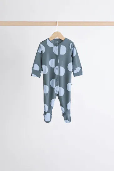 |BabyBoy| Conjunto De 7 Pijamas Para Bebê 100% Algodão Com Estampa Azul (0 meses a 2 anos)