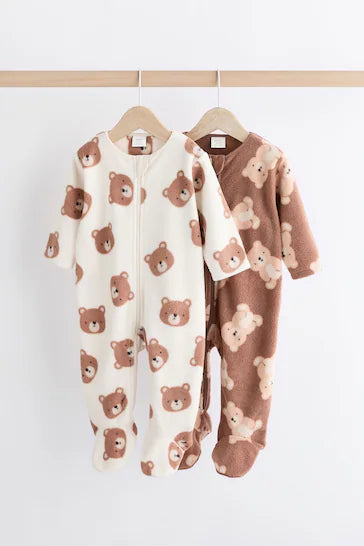 |BabyBoy| Conjunto De 2 Pijamas De Micro Lã Para Bebê - Neutro