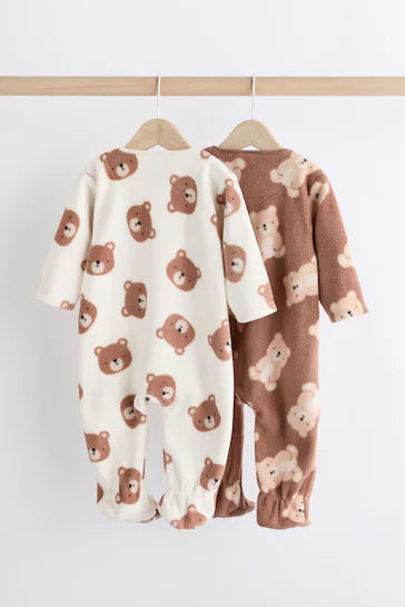 |BabyGirl| Conjunto De 2 Pijamas De Micro Lã Para Bebê - Neutro