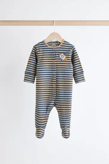 |BabyBoy| Conjunto De 4 Pijamas Neutral Space Baby 100% Algodão (0 meses a 2 anos)