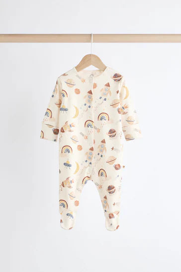 |BabyBoy| Conjunto De 4 Pijamas Neutral Space Baby 100% Algodão (0 meses a 2 anos)