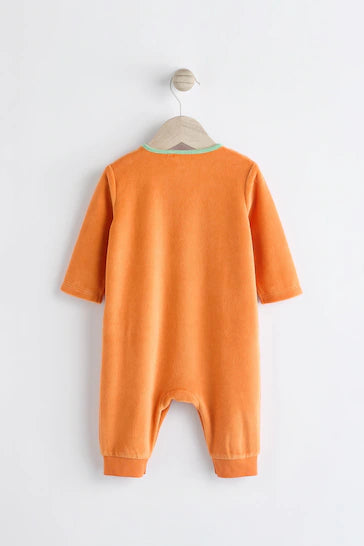 |BabyBoy| Conjunto De Pijama e Chapéu De Veludo Laranja Para Bebê Halloween (0 meses a 3 anos)