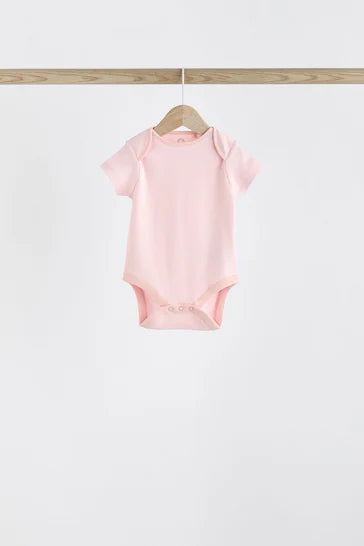 |BabyGirl| Body De Manga Curta Pink Bunny Pink Bunny - Pacote Com 5