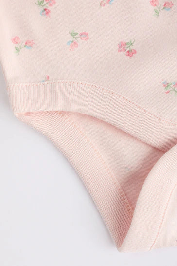 |BabyGirl| Body De Manga Curta Pink Bunny Pink Bunny - Pacote Com 7