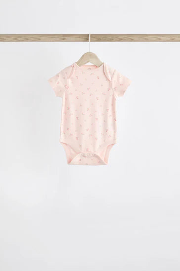 |BabyGirl| Body De Manga Curta Pink Bunny Pink Bunny - Pacote Com 7